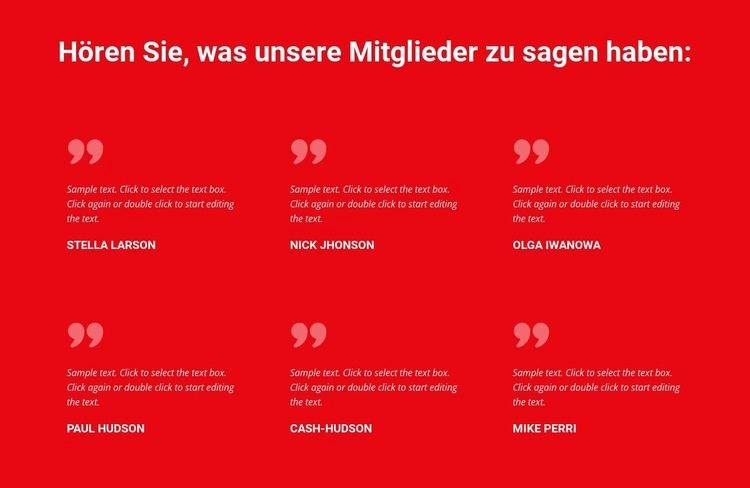 Hören Sie, was unsere Mitglieder zu sagen haben Landing Page