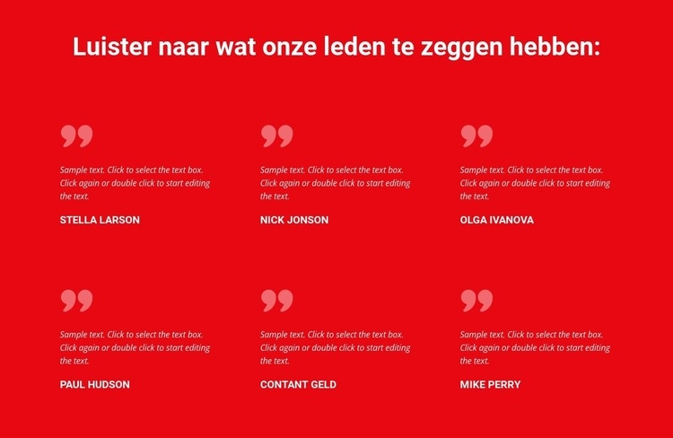 Luister naar wat onze leden te zeggen hebben Html Website Builder