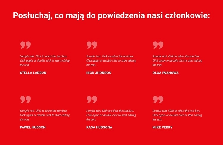 Posłuchaj, co mają do powiedzenia nasi członkowie Szablon HTML5