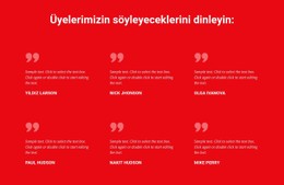 Üyelerimizin Söyleyeceklerini Dinleyin Şablon HTML CSS Duyarlı