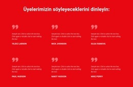 Üyelerimizin Söyleyeceklerini Dinleyin Için Duyarlı HTML5