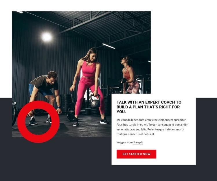 We personalize the workout to your level Web Page Design