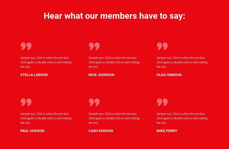 Hear what our members have to say Website Template