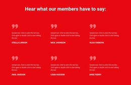 Hear What Our Members Have To Say - Ready To Use WordPress Theme