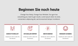 Seitenlayout Für Trainings- Und Trainingsprogramme