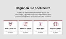 Trainings- Und Trainingsprogramme - HTML-Landingpage