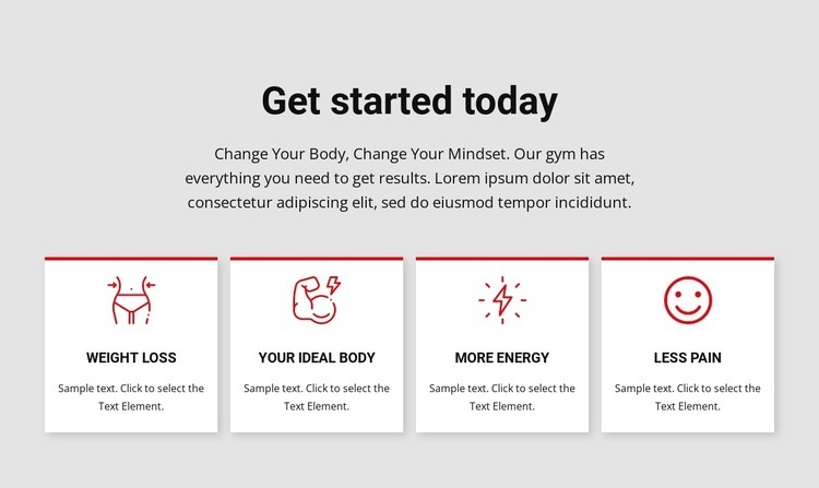 Workout and training programs Elementor Template Alternative