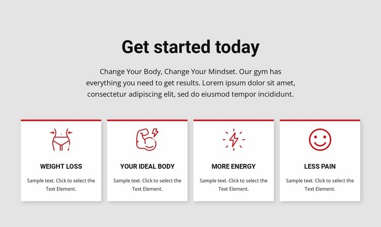 Workout and training programs Homepage Design