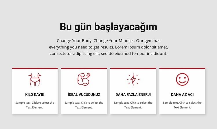 Egzersiz ve eğitim programları Web Sitesi Oluşturucu Şablonları