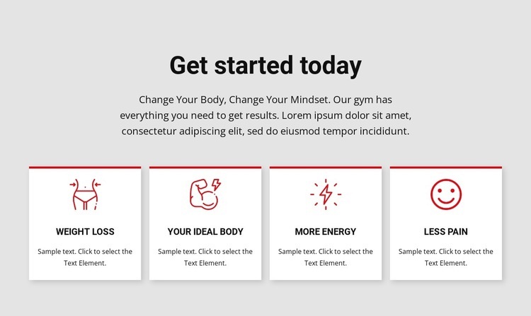 Workout and training programs Web Page Design