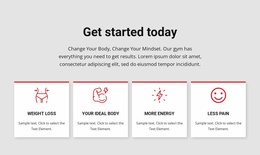 Workout And Training Programs - Functionality Landing Page