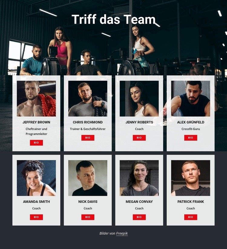 Trainer für Crossfit-Fitnessstudios HTML Website Builder