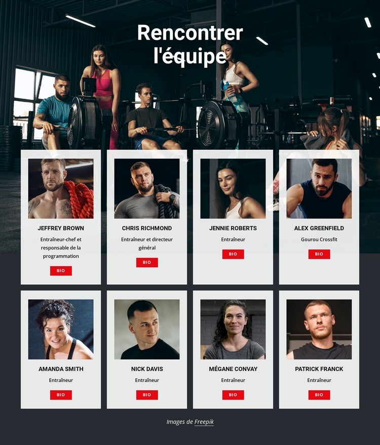 Entraîneurs de gym crossfit Modèles de constructeur de sites Web