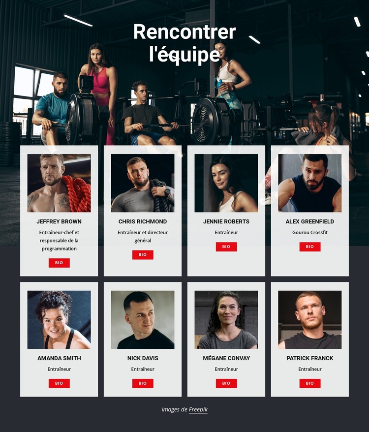 Entraîneurs de gym crossfit Modèle HTML