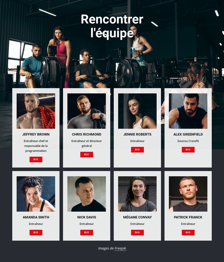 Entraîneurs de gym crossfit Modèle de site Web