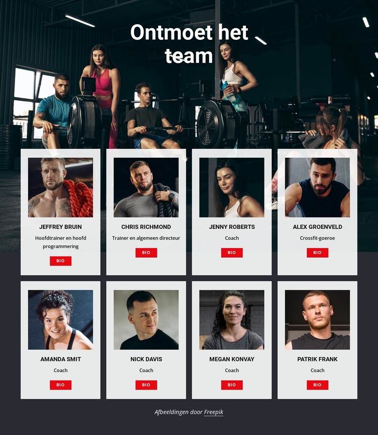 Crossfit sportschool coaches HTML-sjabloon