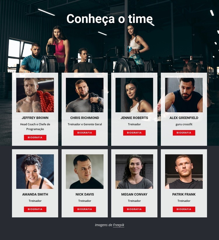 Treinadores de crossfit Construtor de sites HTML