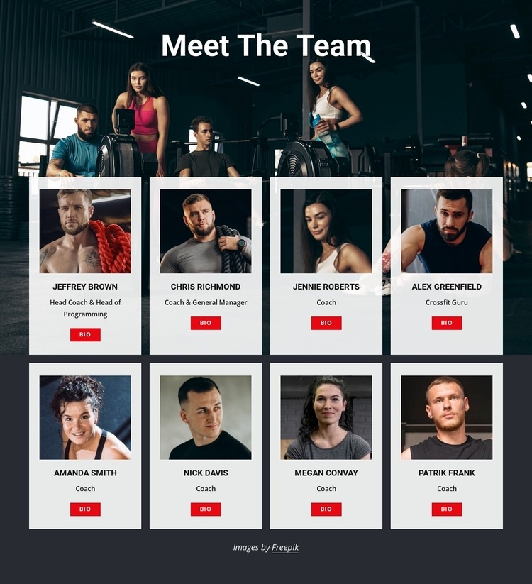 Crossfit gym tränare Html webbplatsbyggare