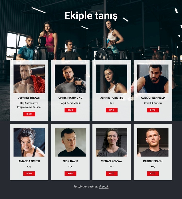 Crossfit jimnastik antrenörleri Web Sitesi Mockup'ı