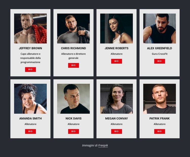 Allenatori di palestra Modello HTML