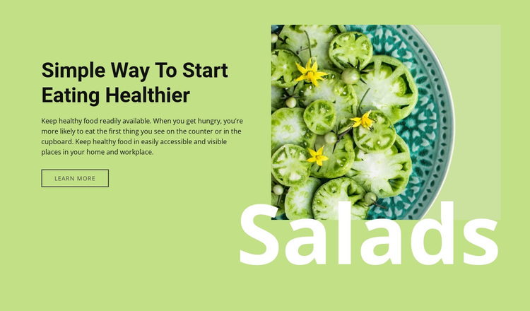 Eating healthier Joomla Page Builder