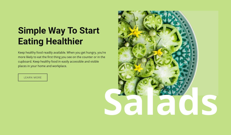 Eating healthier Web Page Design