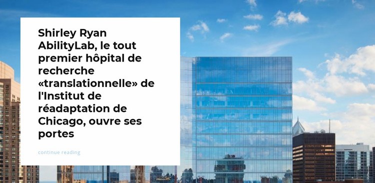 Hôpital de recherche Maquette de site Web