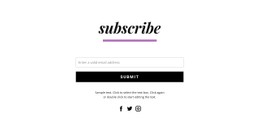 Subscribe Form And Social Icons Free CSS Website