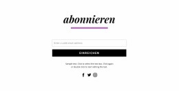 Formular Und Soziale Symbole Abonnieren - HTML-Vorlage