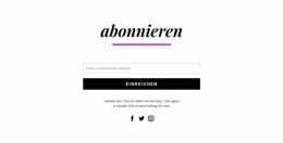 Vorlagenerweiterungen Für Formular Und Soziale Symbole Abonnieren