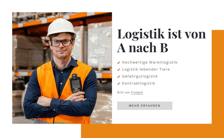 Logistik ist von A nach B Website Builder-Vorlagen