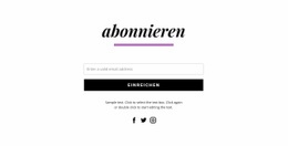 Formular Und Soziale Symbole Abonnieren - Inspiration Für Website-Design