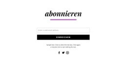 Formular Und Soziale Symbole Abonnieren - Inspiration Für Website-Modelle