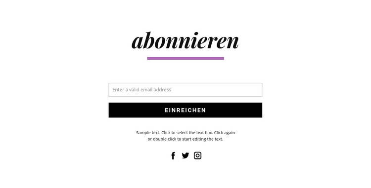 Formular und soziale Symbole abonnieren WordPress-Theme