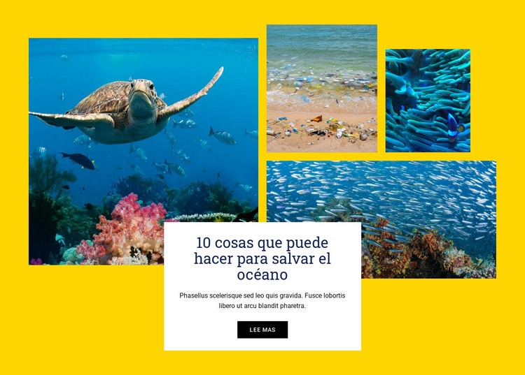 Las cosas salvan el océano Maqueta de sitio web