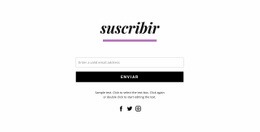 Plantilla Exclusiva De Una Página Para Formulario De Suscripción E Íconos Sociales