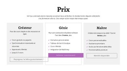 Une Conception De Site Web Exclusive Pour Créateur Et Autres Plans Tarifaires