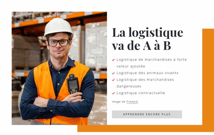 La logistique va de A à B Modèles de constructeur de sites Web