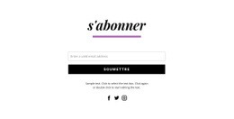 Formulaire D'Abonnement Et Icônes Sociales - Modèle HTML