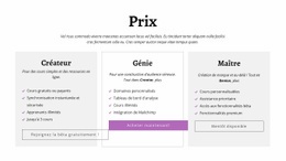 Page De Destination Du Site Web Pour Créateur Et Autres Plans Tarifaires