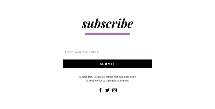 Subscribe form and social icons Html Code Example