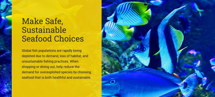 Make safe sustainable seafood choices HTML Template