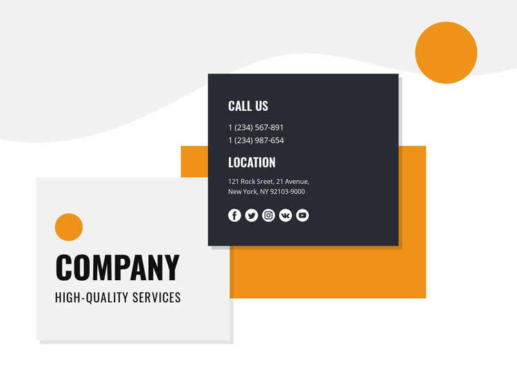 Creative contact us block HTML5 Template