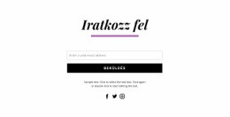 Feliratkozási Űrlap És Közösségi Ikonok Ingyenes CSS Webhelysablon