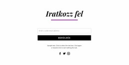 Feliratkozási Űrlap És Közösségi Ikonok – Webhelytervezési Inspiráció