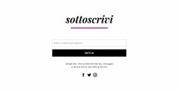 Modulo Di Iscrizione E Icone Social - Semplice Costruttore Di Siti Web