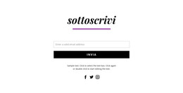 Modello CSS Per Modulo Di Iscrizione E Icone Social