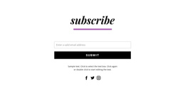 Exclusive One Page Template For Subscribe Form And Social Icons