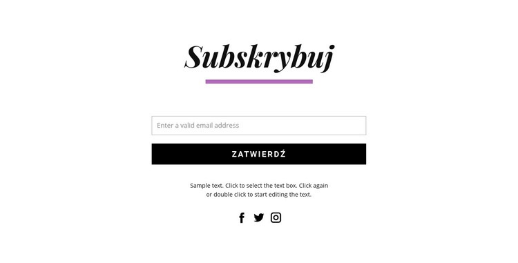 Subskrybuj formularze i ikony społecznościowe Kreator witryn internetowych HTML