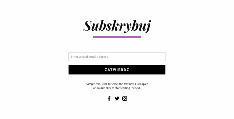 Subskrybuj formularze i ikony społecznościowe Makieta strony internetowej